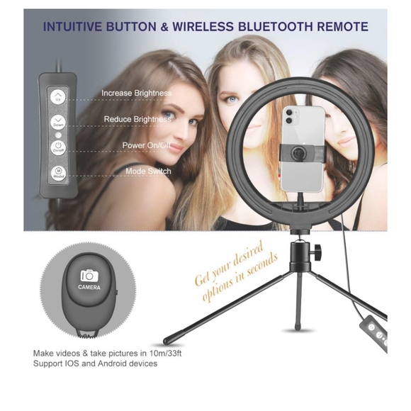 COPY - LED Ring Light - 10" Selfie Ring Light with Tripod - Picture 2 of 5
